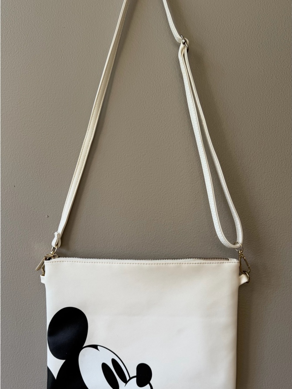 Disney Mickey Mouse White Crossbody Bag Purse Adjustable Strap